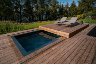 Inspirations terrasse coulissante piscine Nicollier