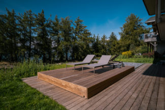 Inspirations terrasse coulissante piscine Nicollier